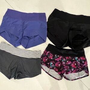 LOT of 4 lululemon athletica Women's Athletic Shorts - Blue, Black, Gray, Floral